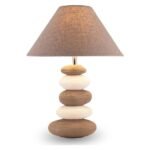 42x30 cm grey white stone effect Table Lamp Table Lamp - Image 3