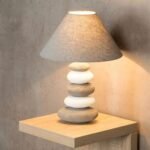 42x30 cm grey white stone effect Table Lamp Table Lamp
