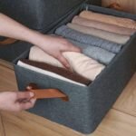 Cationic Steel Frame Storage Box Foldable Portable Cloth Clothes Organizer Basket 46x28x20 cm - Image 6