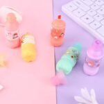 6 Mini Sausage Shaped Highlighter Pens with Chisel Tip - Vibrant Fluorescent Colors / BX-601 - Image 2