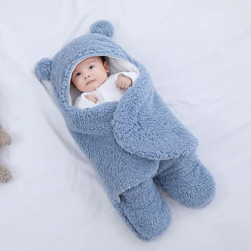 Baby Sleeping Bag Ultra Soft Fluffy Fleece Newborn Receiving Blanket Infant Boys Girls ClothesSleeping Nursery Wrap.webp