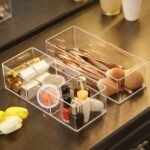 Clear Acrylic Makeup Layered Storage Box Dressing Table Cosmetic Lipstick Finishing Grid Box Desktop Drawer Storage.jpg