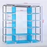 main image2Wine Red Non Woven Wardrobe Combination Wardrobe Double Folding Wardrobe Assembling Home Furnishing Decoration Coat Hangers.jpg