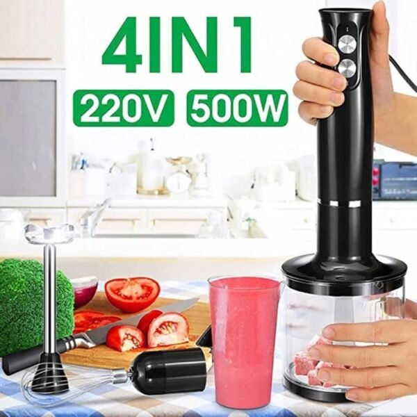 main image4Electric Blender 4 In 1 Stainless Steel Stick Hand Blender Mixer Food Processor Egg Whisk Smoothie 1.jpg