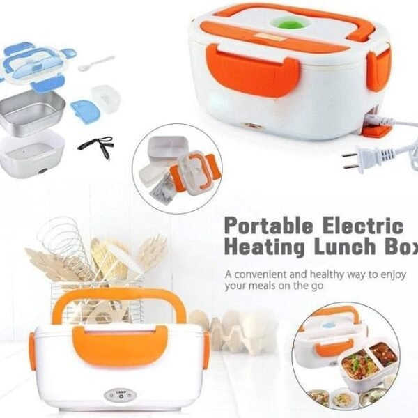 LADILA Lunch Box With Heating Portable Electric Heating Food Warmer Heater Rice Cooker Container Food Warmer Tiffin,2 Liter,Multi