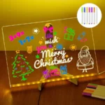 LED Note Board Light Up Message Board With Stand Acrylic Dry Erase Board With Light, Led Drawing Writing Board With 7 Marker Pen