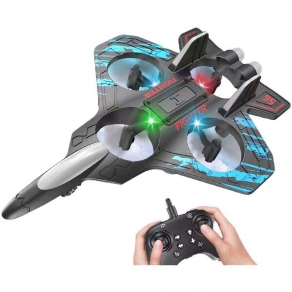 Fighter Plane RC Plane - 2.4 GHz Remote Controlled Fighter Plane || RC Airplane Easy to Fly Stable Jet Fighter Toys for Kids || LED Lights, 360 Degree Hovering Airplane and Stun Roll.