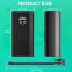 Portable Air Pump, 150 PSI Cordless Car Tires Air Pump with Digital Pressure Gauge, Electric Tire Pump, Rechargeable Air Pump with Emergency Light for Car, Bike, Motor, Balls - Image 6