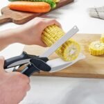 Kitchen Stainless Steel Vegetable Scissors Fruit Cutter,Vegetable Cutter With Cutting Board,Multipurpose Food Scissors,2-in-1 Smart Cutter,Food Cutter Chopper - Image 3