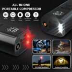 Portable Air Pump, 150 PSI Cordless Car Tires Air Pump with Digital Pressure Gauge, Electric Tire Pump, Rechargeable Air Pump with Emergency Light for Car, Bike, Motor, Balls - Image 4