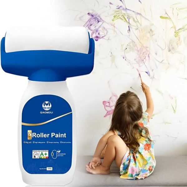White Paint for Walls,Paint with Roller,Wall Repair Rolling Brush,Fast-Drying & Water-Based White Wall Paint,Integrated Paint Roller Kit,Wall Filler Paint Covers Graffiti,Stain,Scratch,Patch Repair