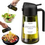 2 in 1 Glass Oil Sprayer & Dispenser,16oz/470ml Olive Cooking, Air Fryer, and Salad, for Kitchen Gadgets and Air Fryer Accessories